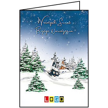 Wzór BN1-021 - Kartki dla firm z LOGO, Karnety świąteczne dla firm - podgląd miniaturka