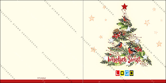 karnet świąteczny - wzór BN2-065 awers