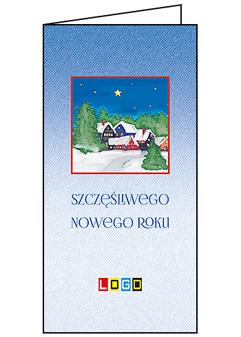 Wzór  - Karnet składany BN3 - Kartka świąteczna dla firm z LOGO - podgląd miniaturka