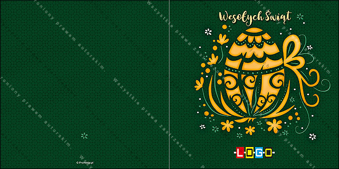 karnet wielkanocny z logo - projekt WN2-063 awers