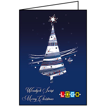 Wzór  - Karnet składany BN1 - Kartka świąteczna dla firm z LOGO - podgląd miniaturka