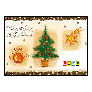 Wzór BZ1-237 - Kartki świąteczne z LOGO firmy
